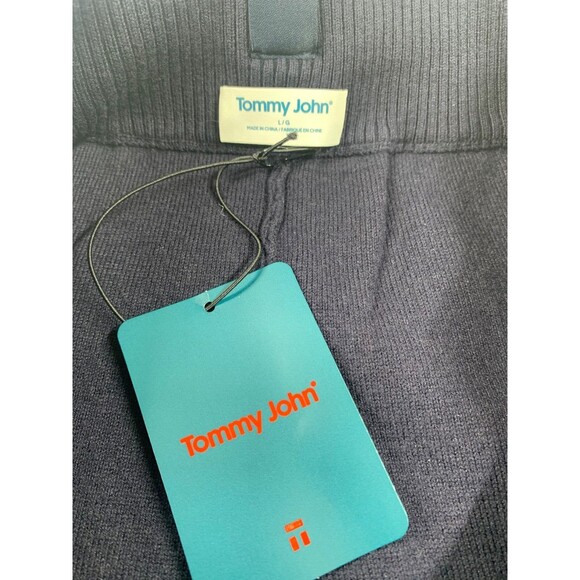 Tommy John Sweater Jogger Pants Womens Size L Navy Blue Winter Lounge Textured - Picture 3 of 10